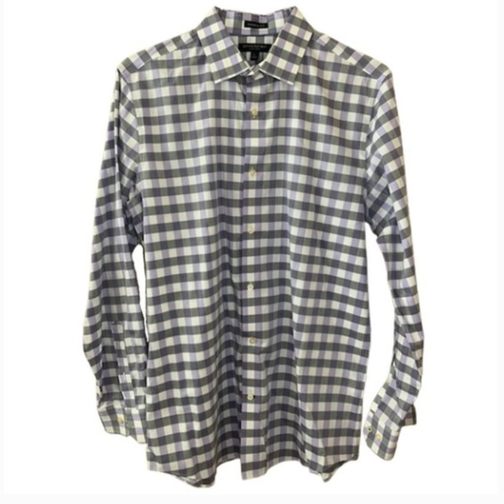 Banana Republic Gray and Purple Button Down